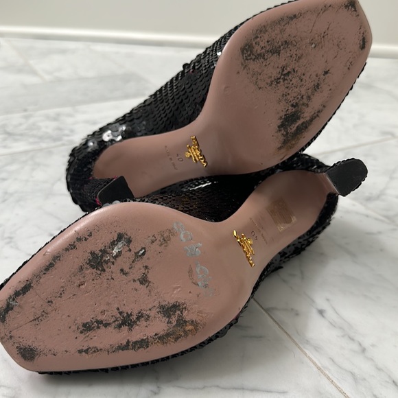 Prada Sequin Peep Toe Pumps - Picture 2 of 5